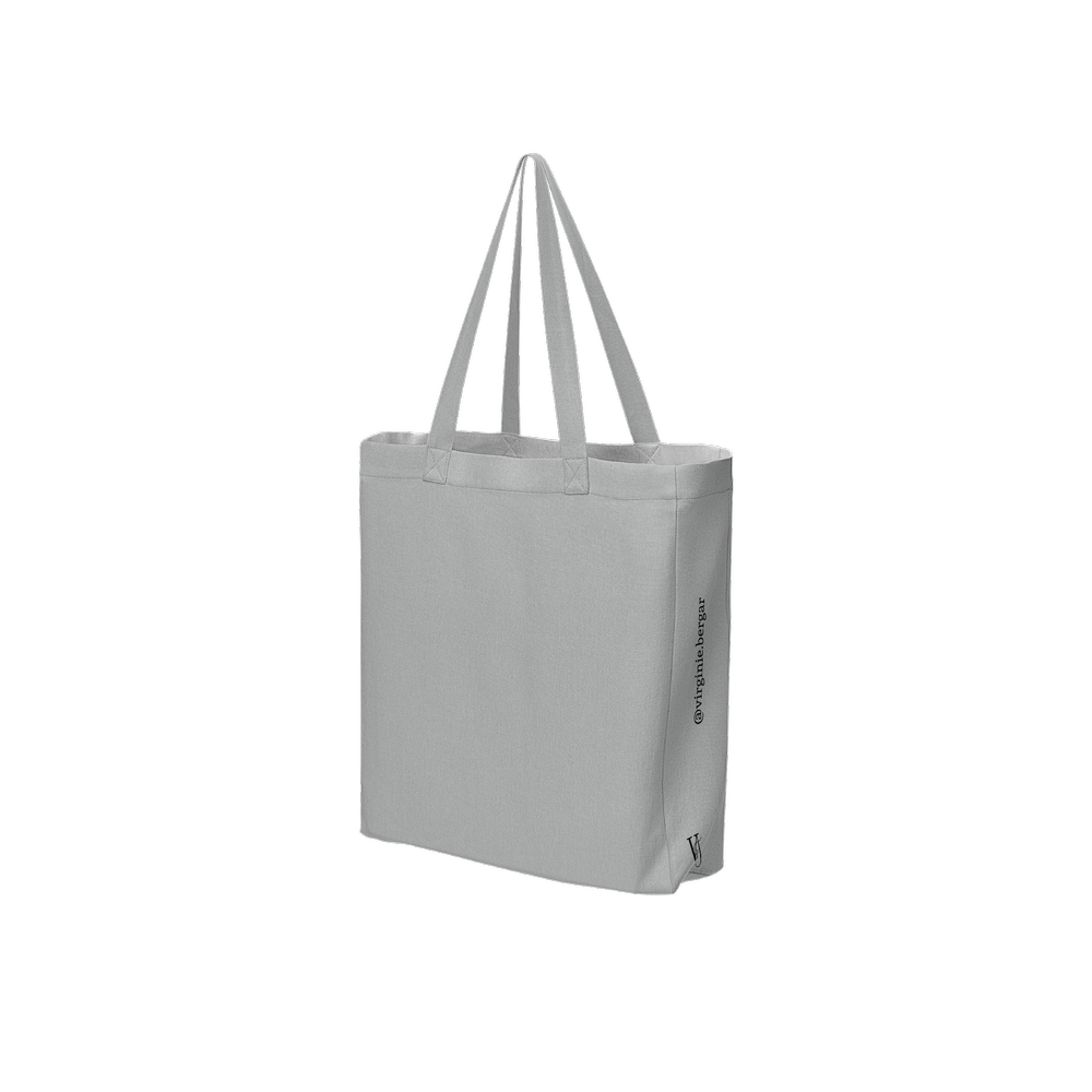 Beneath the light grey  tote bag from an original artwork by virginie Bergar - VB-Arts - 3/4 back view