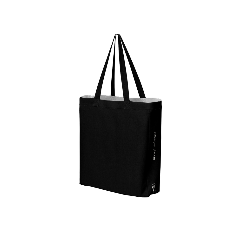 Beneath the light off white tote bag from an original artwork by virginie Bergar - VB-Arts - 3/4 back view