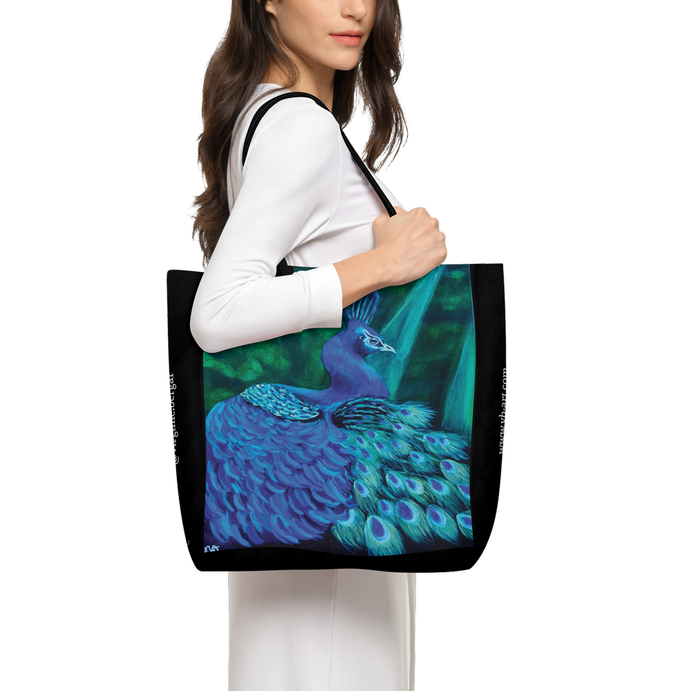 Art Tote Bag — Beneath the light, grace — BLACK