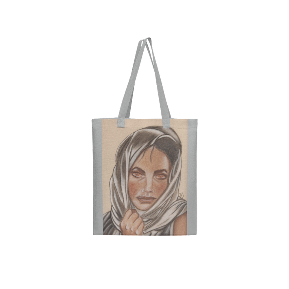 Under the Red Dust Grey art tote bag featuring an original artwork by Virginie Bergar — Front viewAIf Only I Didn't Care black art tote bag featuring an original artwork by Virginie Bergar — back view
