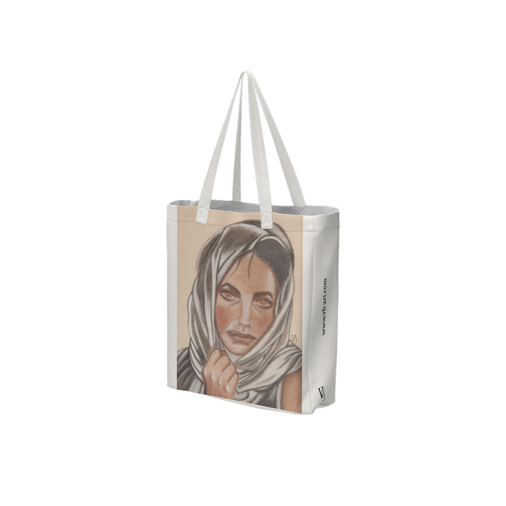 Beneath the light off white tote bag from an original artwork by virginie Bergar - VB-Arts - 3/4 front viewview
