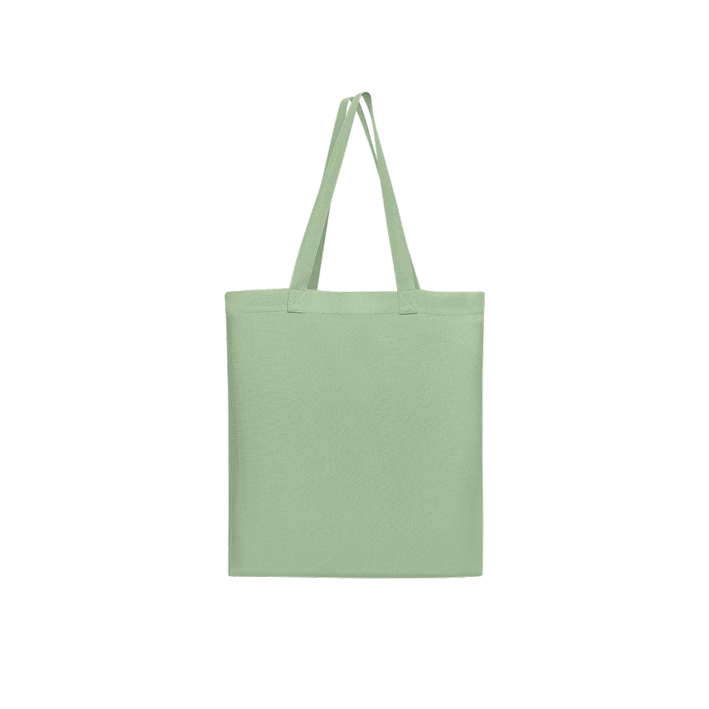 Fields of Poppies Spring green  art tote bag featuring an original artwork by Virginie Bergar — back view