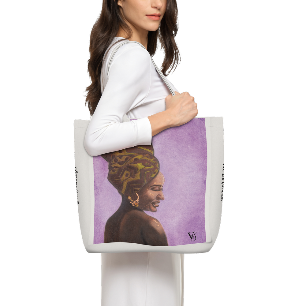Art Tote Bag — Woman of Ivory and Ebony — Off White