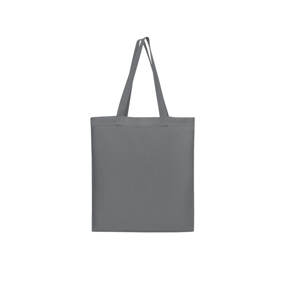Woman of Ivory and Ebony art tote bag by Virginie Bergar — plain Grey back view with white handles