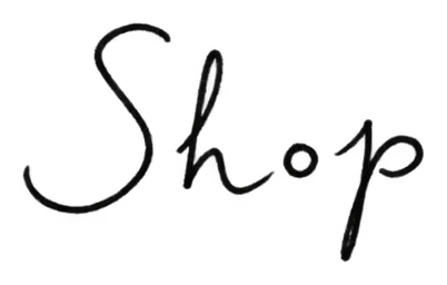 The word 'Shop' written in black on a dark background.