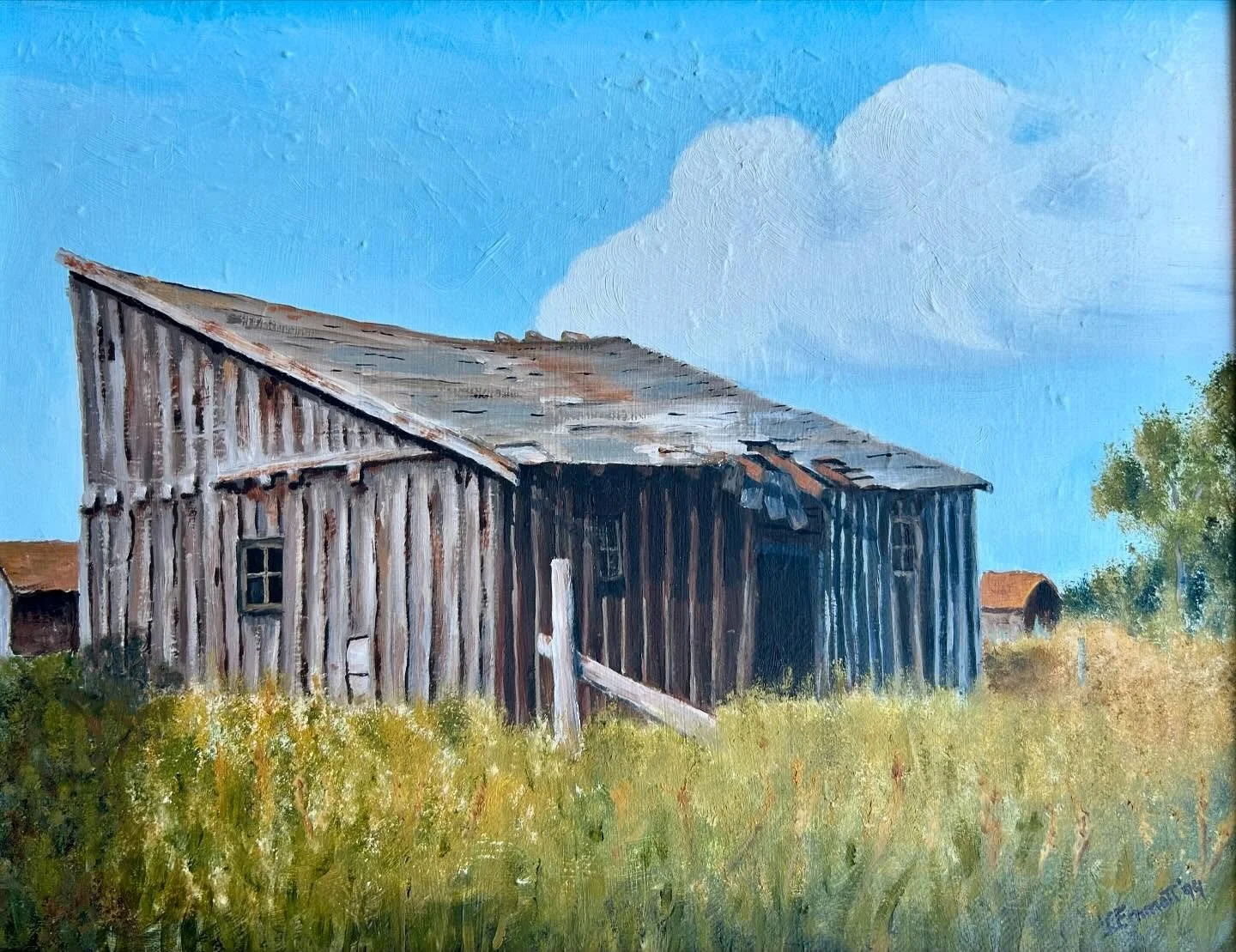 Riley's Cow Barn (1994), Oil on canvas, SOLD