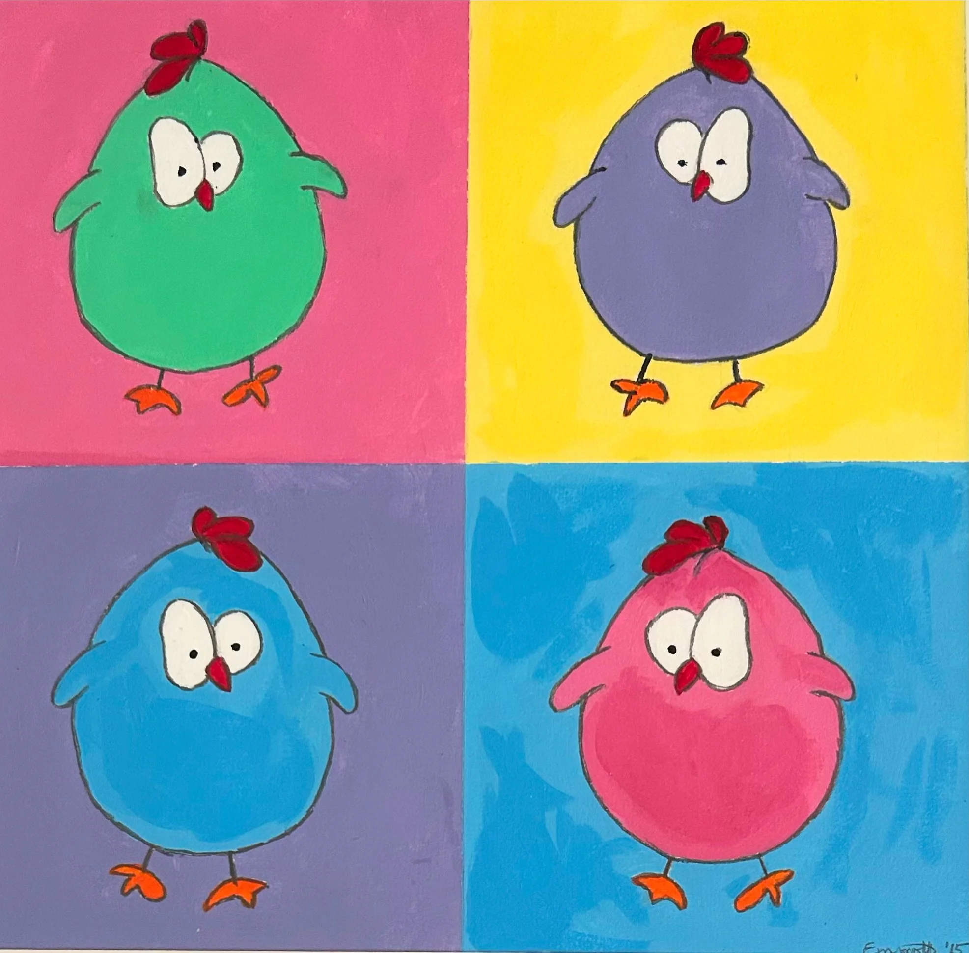 Welcoming Chicks (2015): Acrylic on paper, NOT AVAILABLE FOR SALE