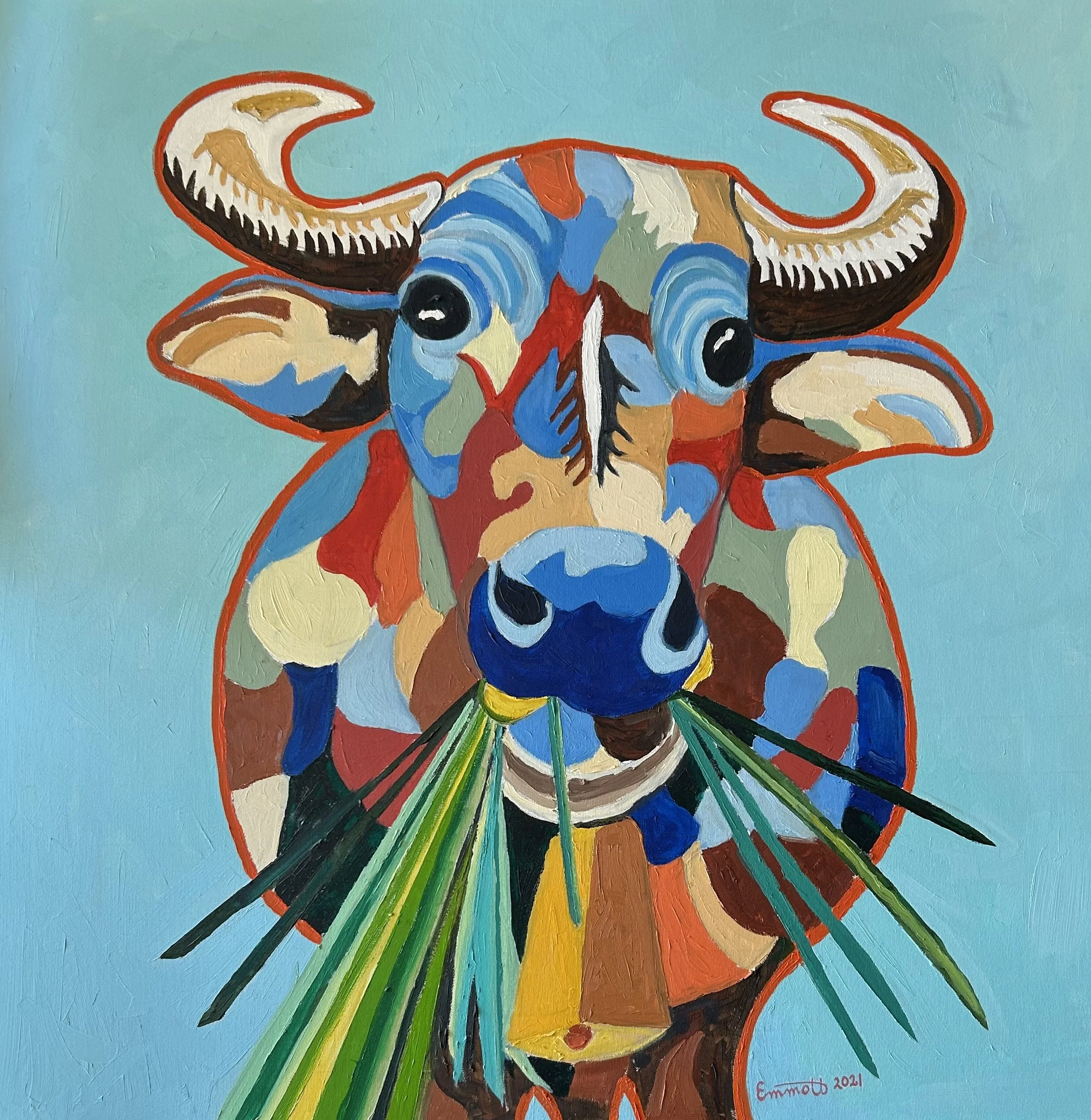 Carabao in Blue (2021): 30" X 30" Oil on Canvas