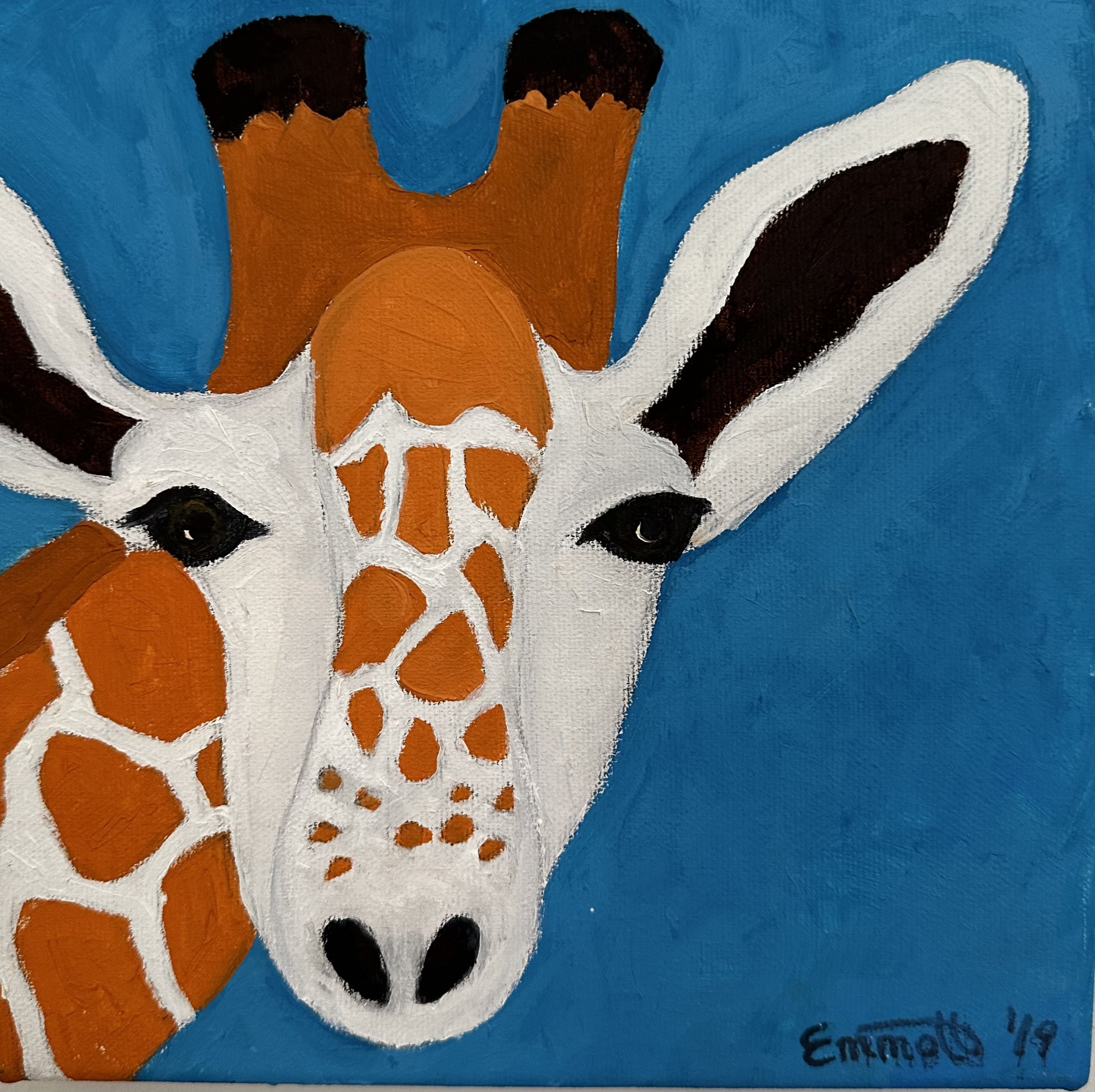 Peek-a-Zoo Giraffe (Quadtych 2019): Oil on canvas, NOT AVAILABLE FOR SALE