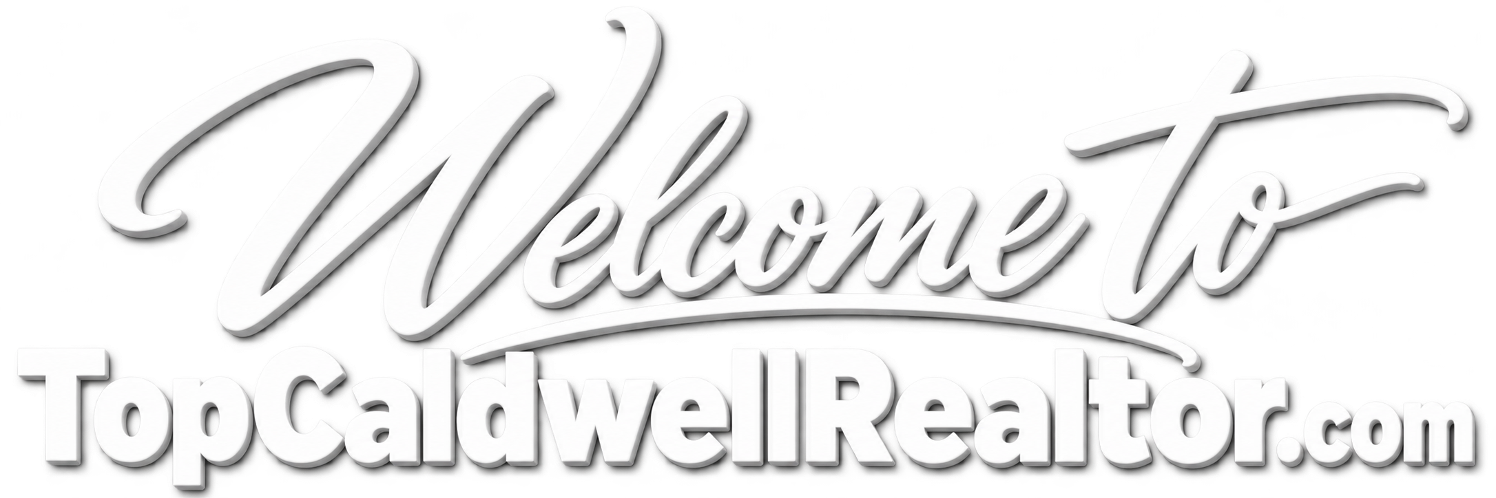 A 3D white text logo that says 'Welcome to TopCadWellRealtor.com' in a stylized font.