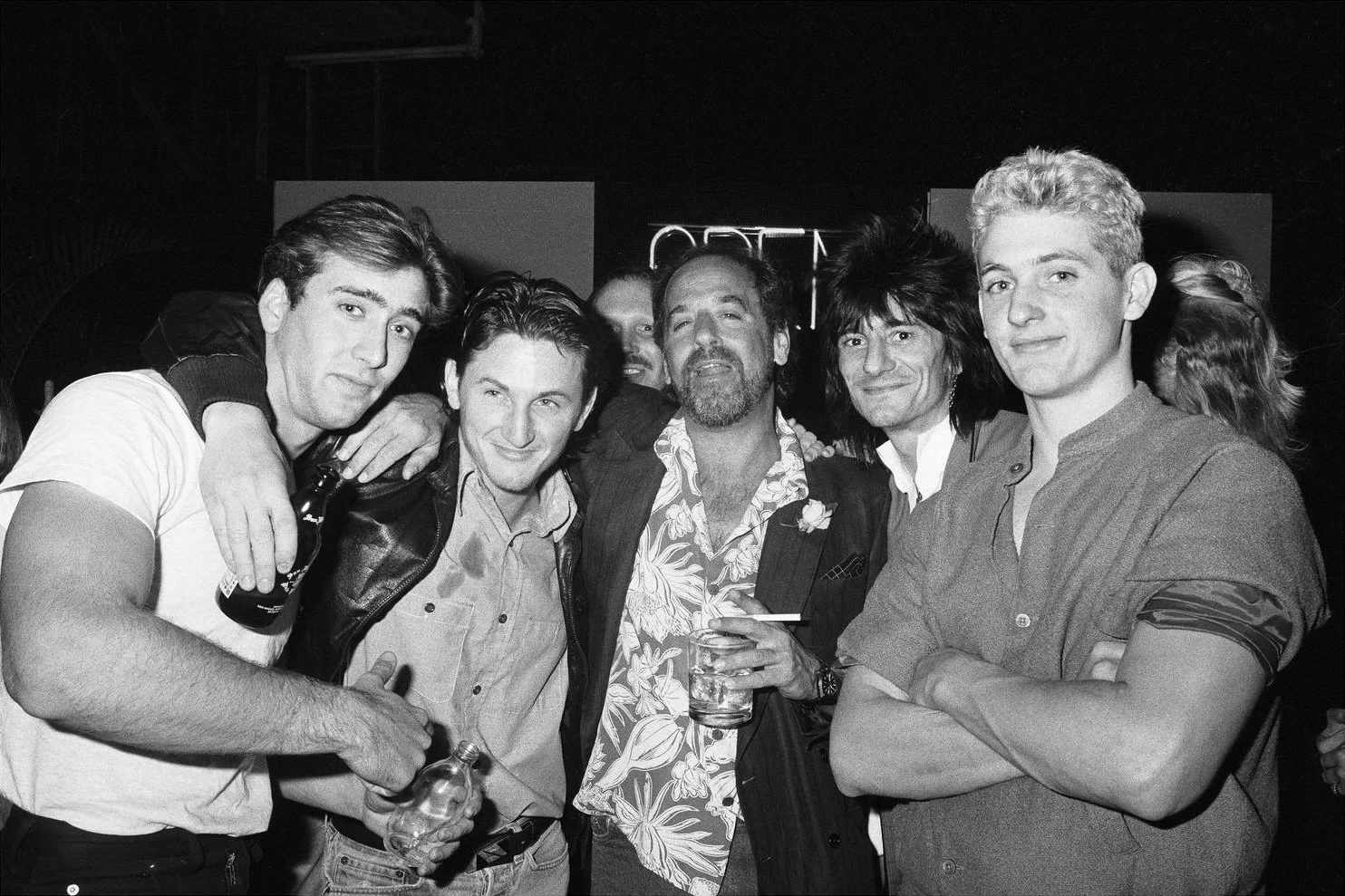 Nicolas Cage, Sean Penn, Art Linson, Ronnie Wood & Chris Penn