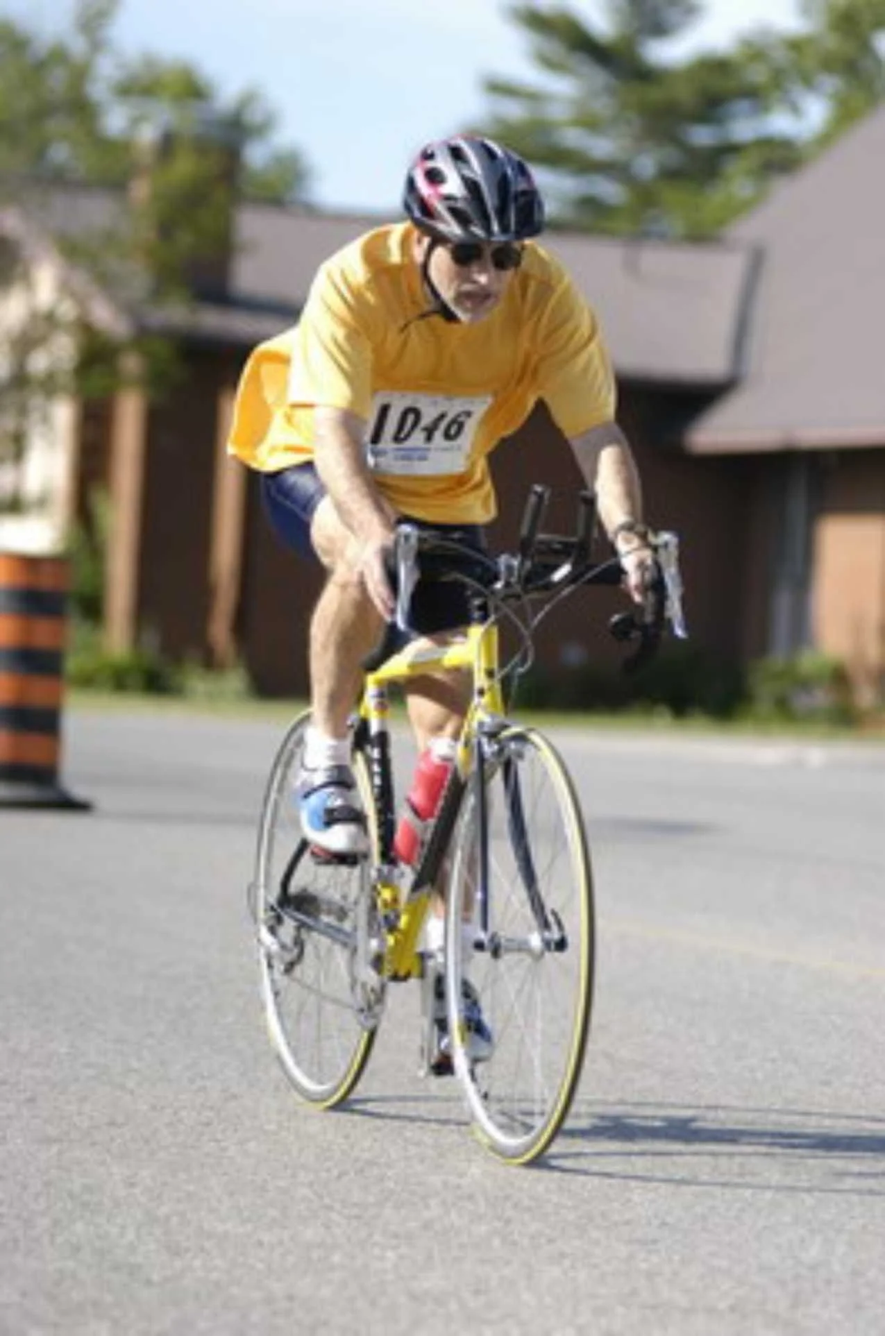 Stephen Sims riding his bicycle during Gravenhurst triathlon