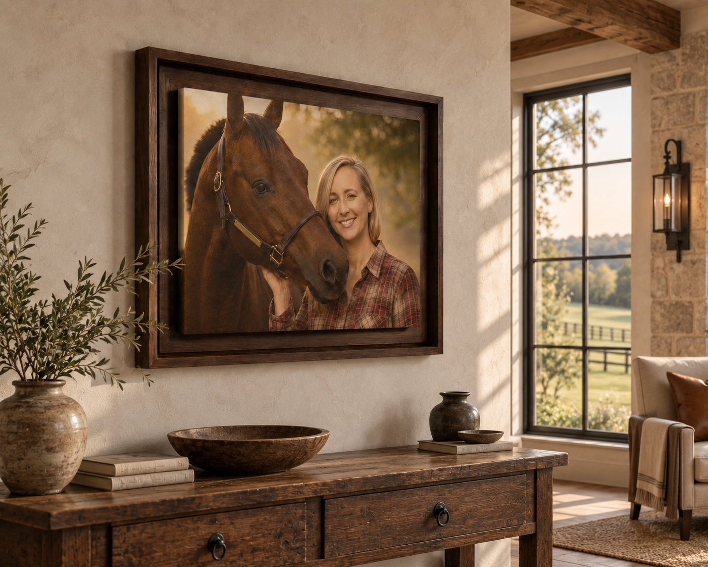 Katherine and horse Portrait, Farmhouse