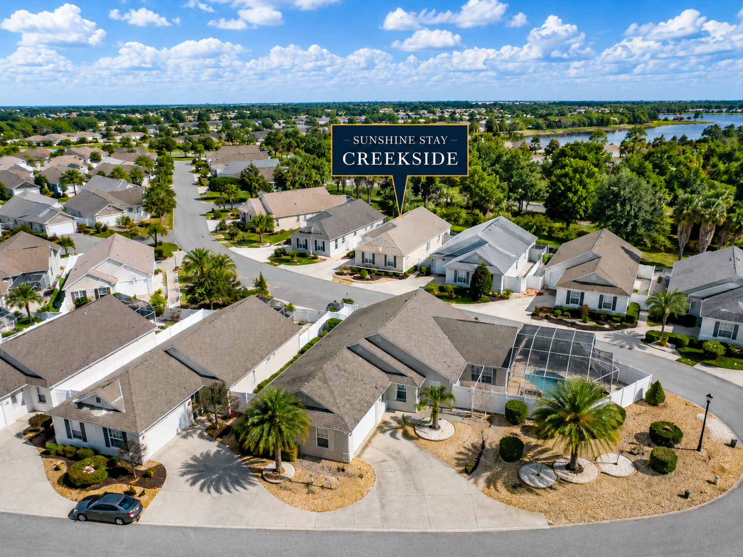 Aerial View of Sunshine Stay Creekside