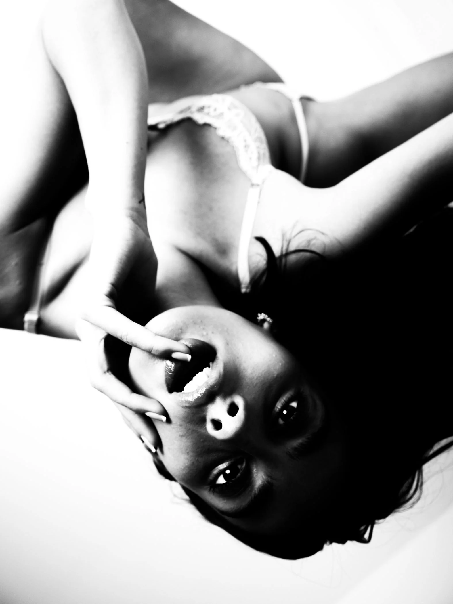 Black and white extreme beauty crop from the Unfiltered fashion photography series by CAMR Visuals