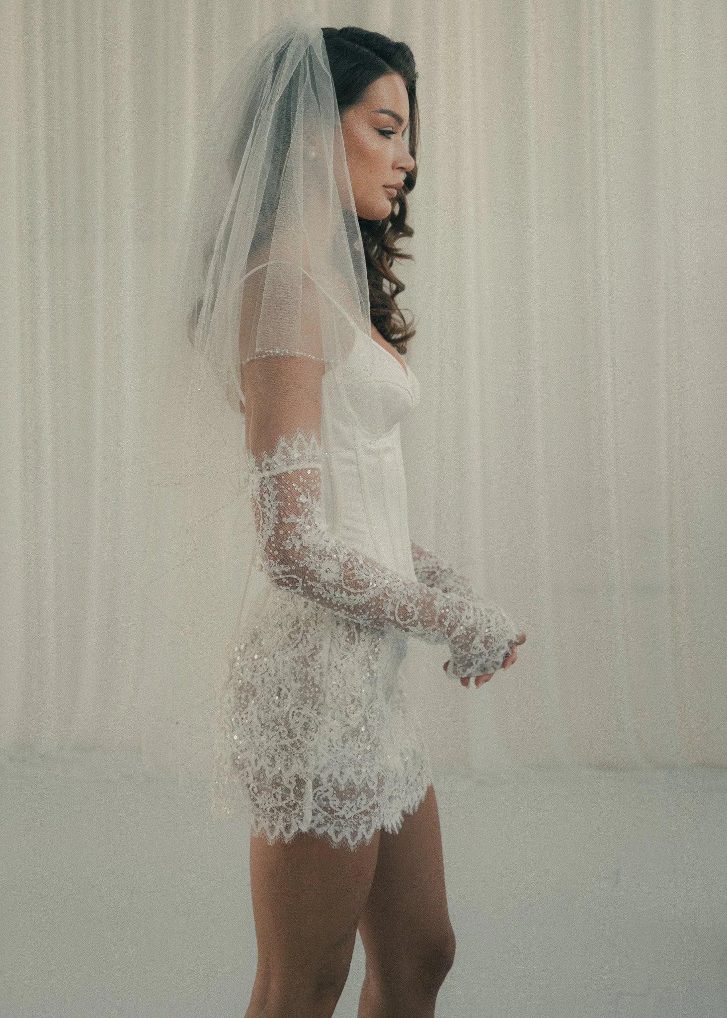 Editorial bridal portrait for Sydney Lane, photographed in Manchester