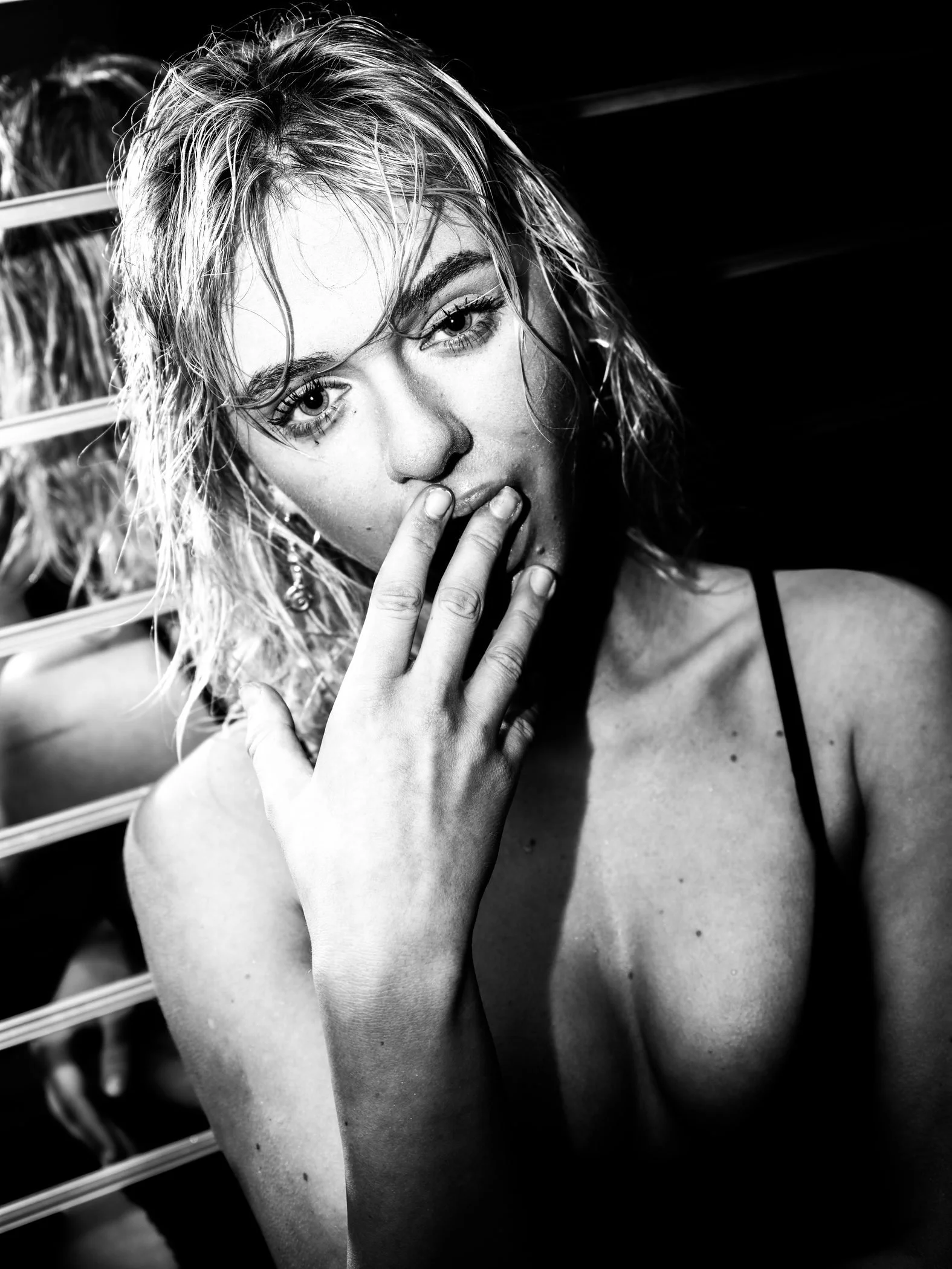 Black and white raw beauty close up from the Unfiltered fashion photography series by CAMR Visuals