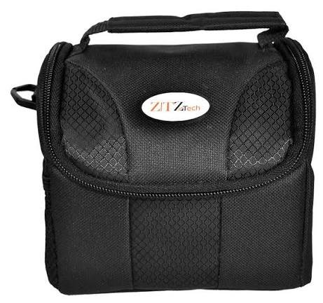 Black ZITZ Tech carrying case with handle, zipper, and textured surface.