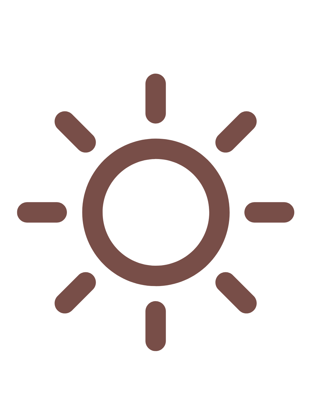 Icon of a sun with rays extending outward.