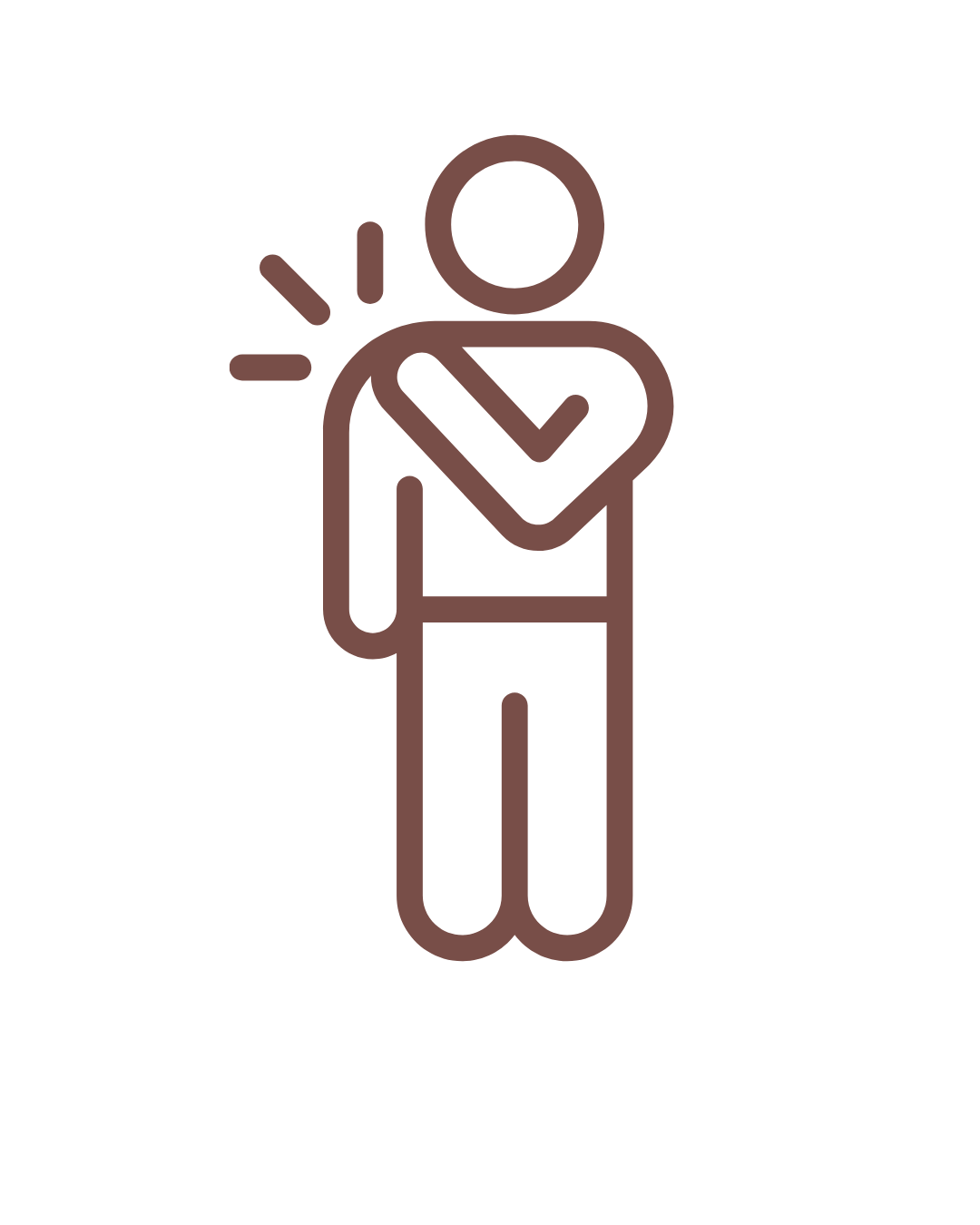 Icon of a person with a shoulder injury or pain.