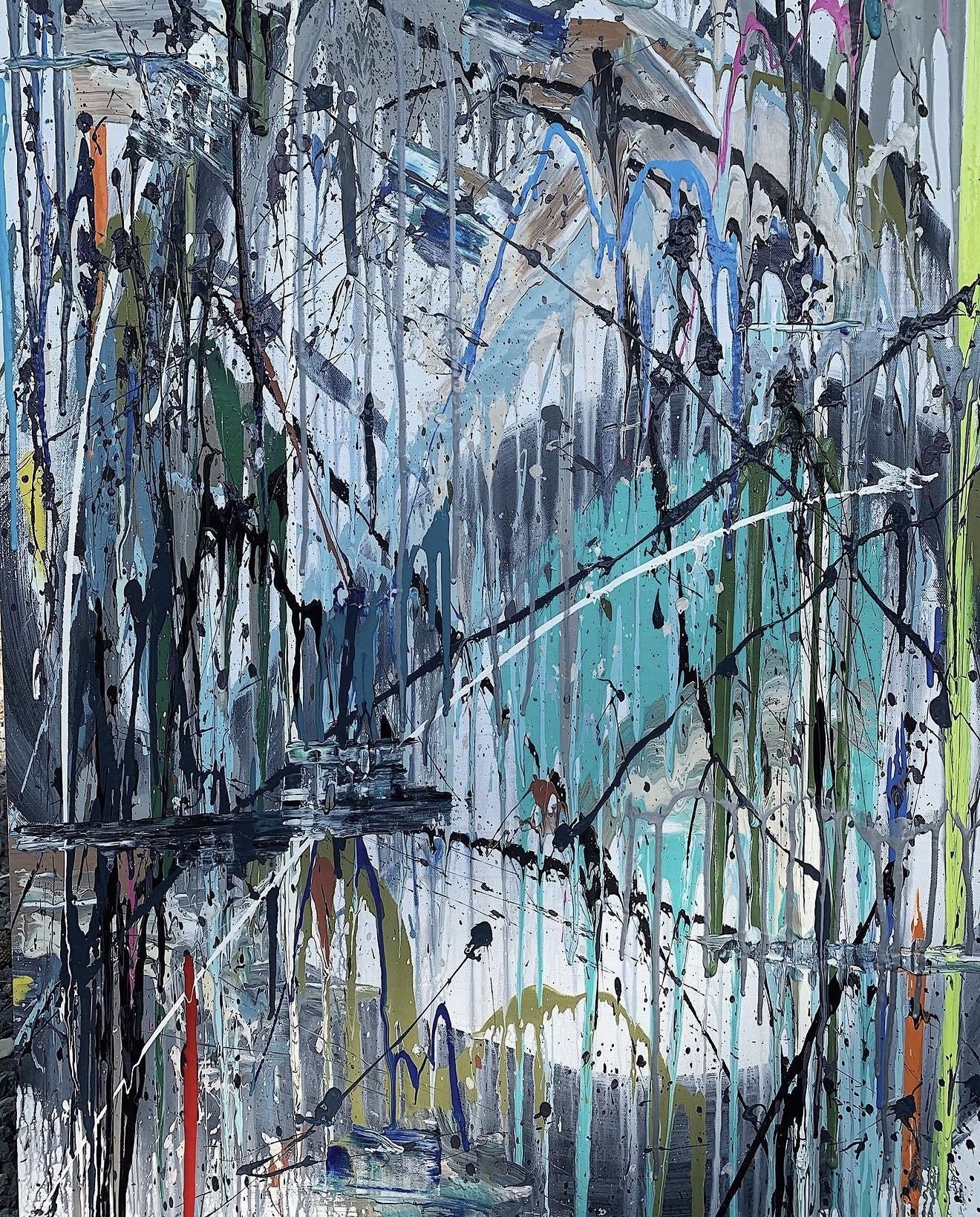 "Tidal Pool" 30" x 40" Acrylic, Spray Paint on Canvas (commissioned work)