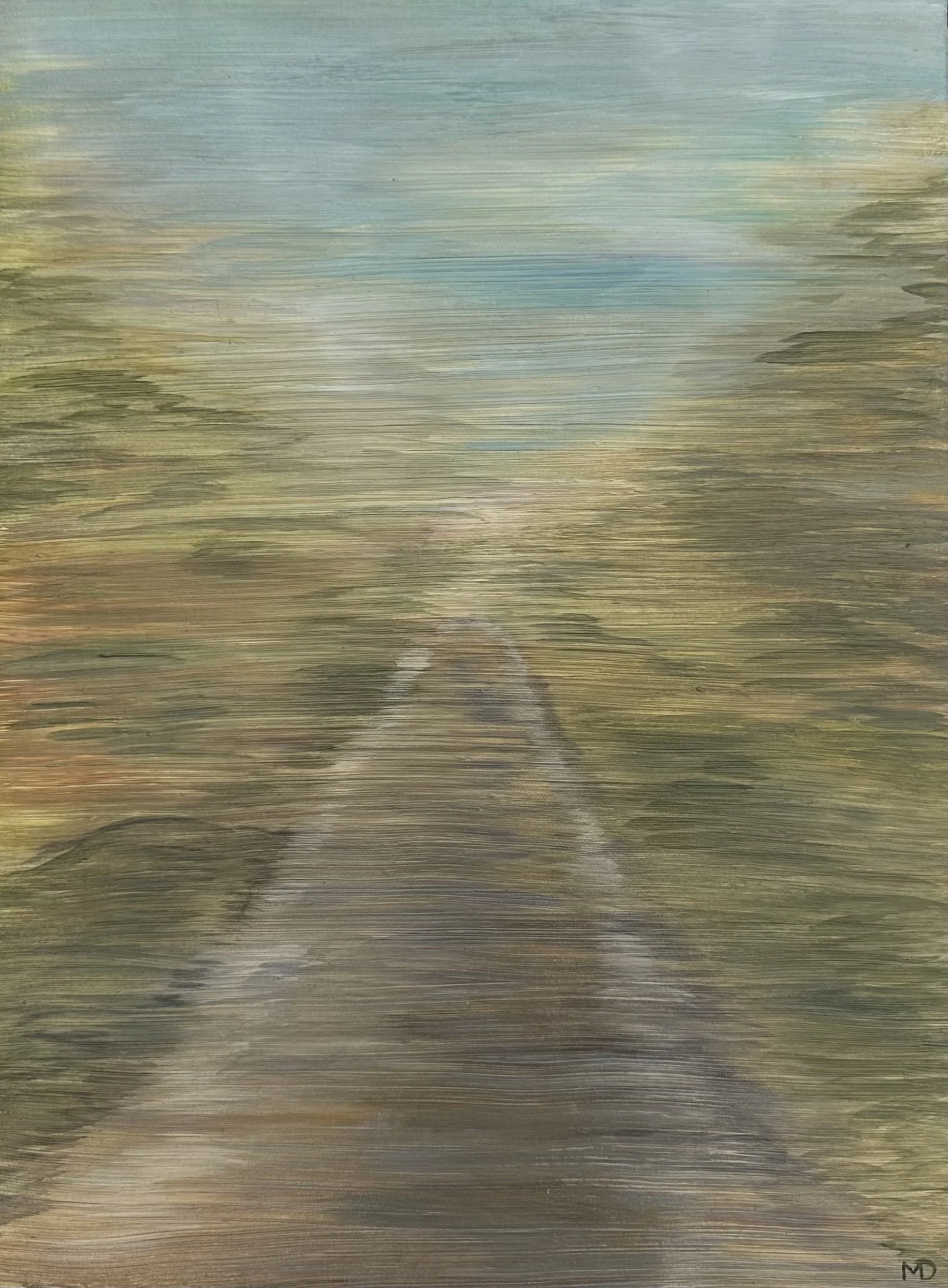 "Fire Island Blvd" 24" x 18" Acrylic and Modeling Paste on Canvas