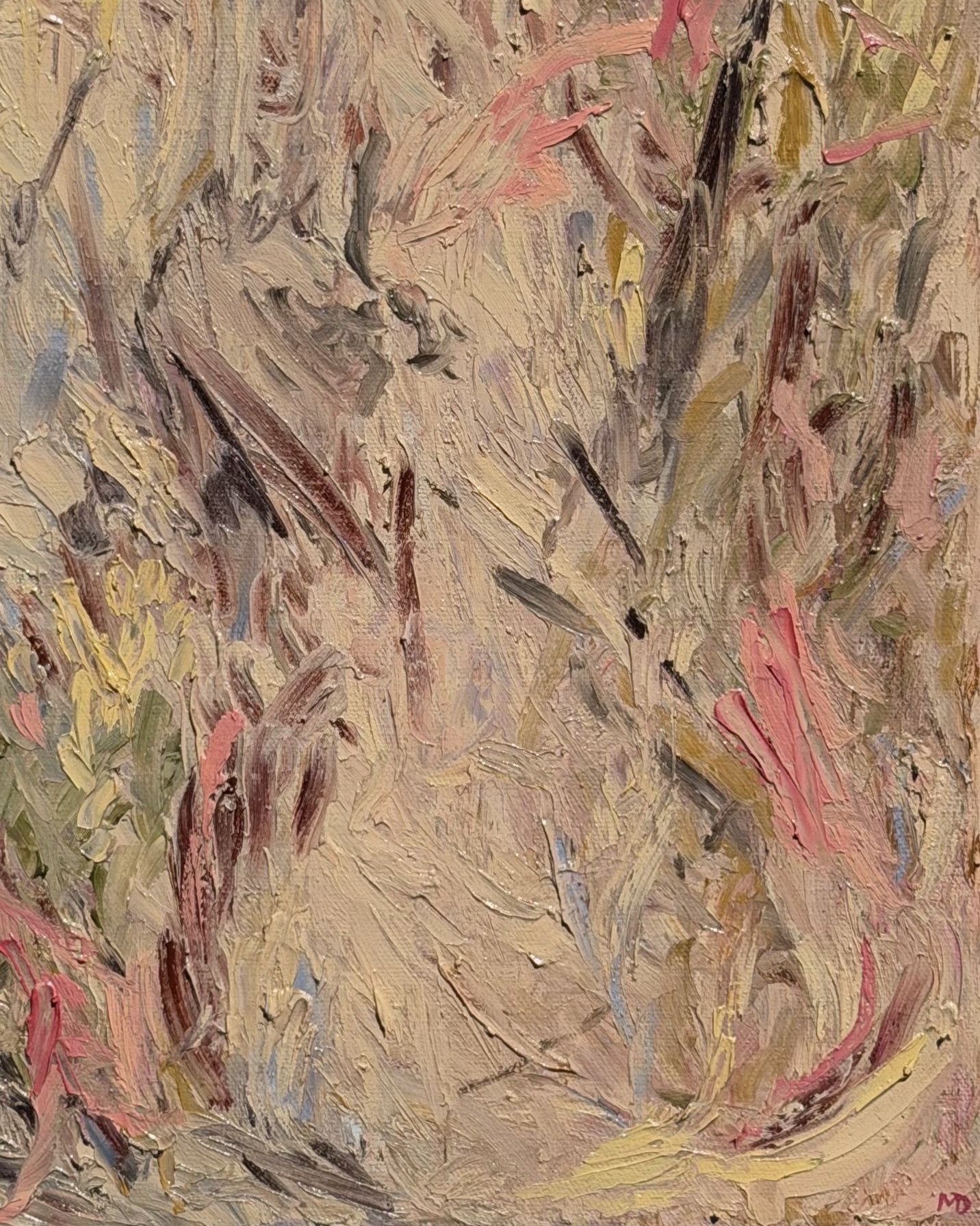 "First Bloom" 16" x 12" Oil and Oil Stick on Canvas (commissioned work)