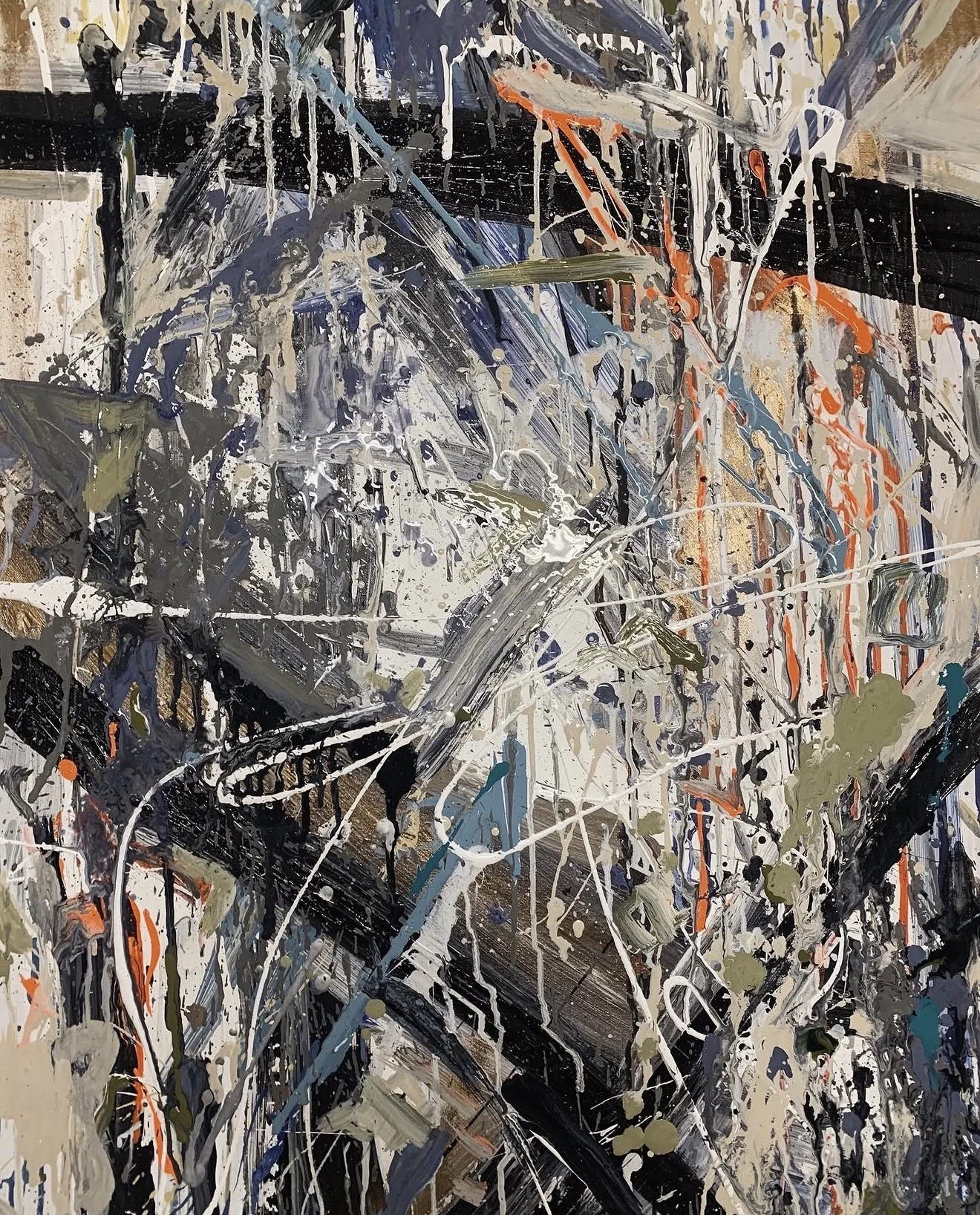 "Oil Spill" 30" x 40" Acrylic and Spray Paint on Canvas