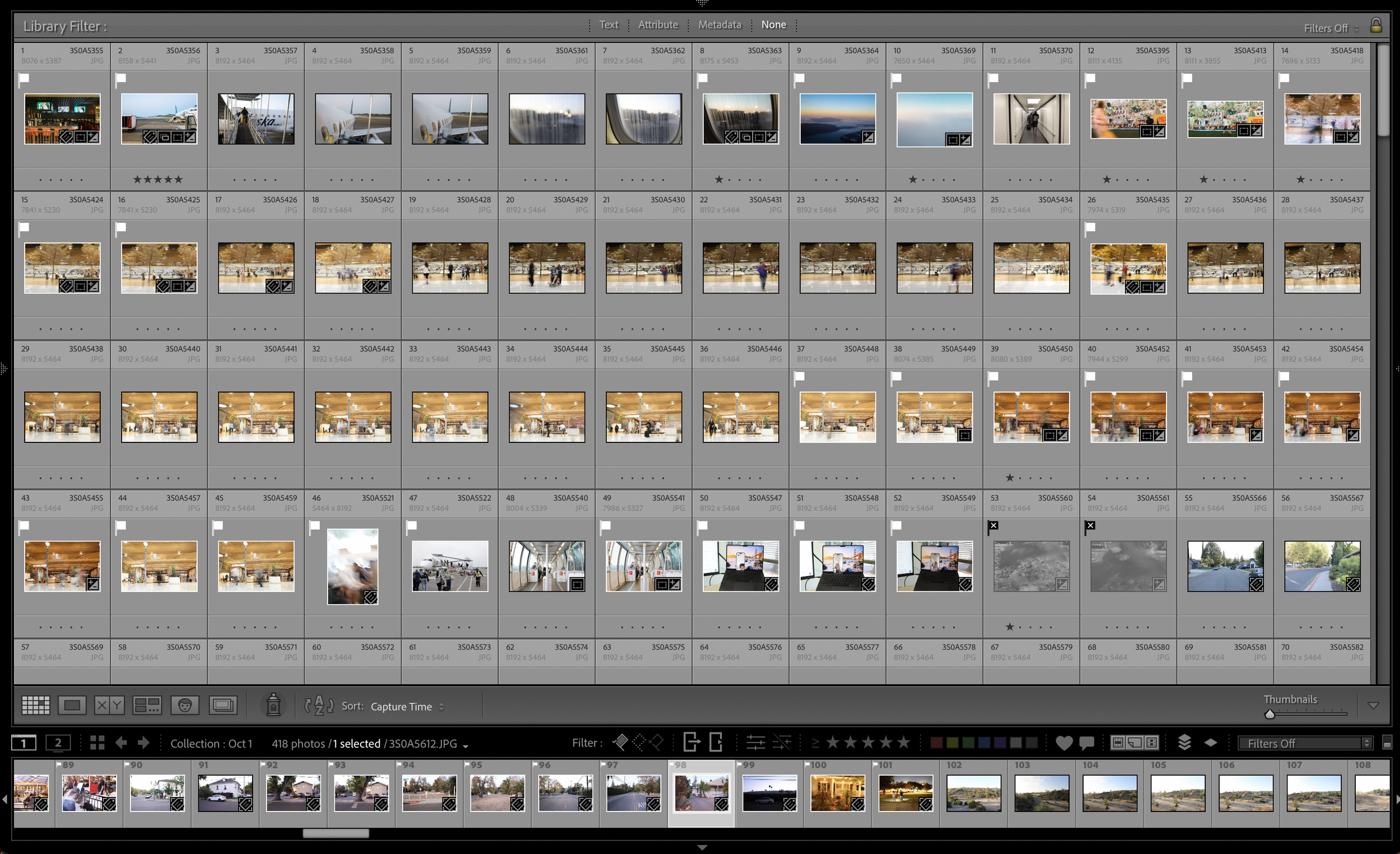 Lightroom screenshot illstrating images awating curration