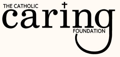 Logo of The Catholic Caring Foundation featuring the words 'The Catholic Caring Foundation' with a cross above the 'i' in 'caring'.