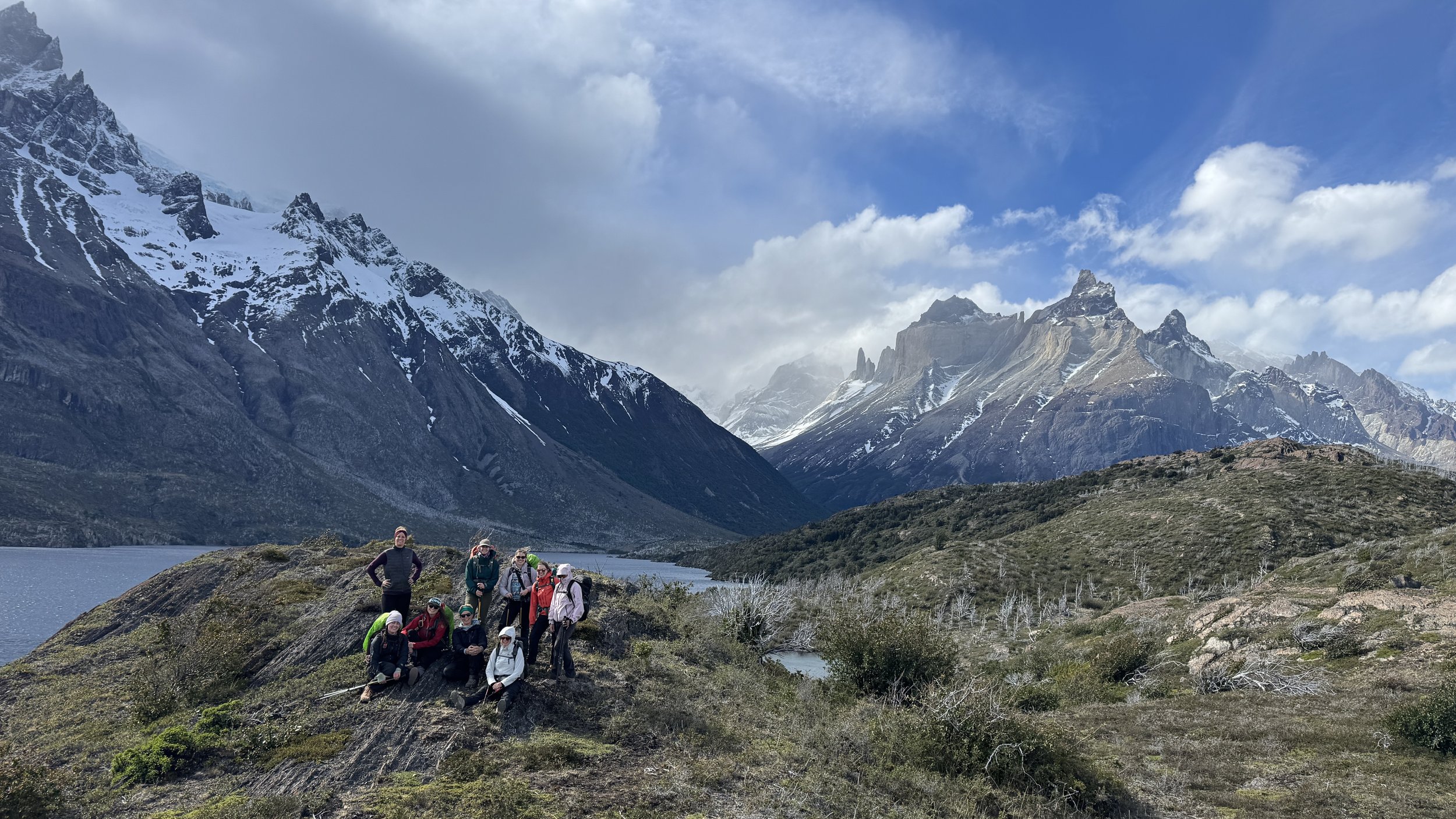 A group of women hiking in Patagonia