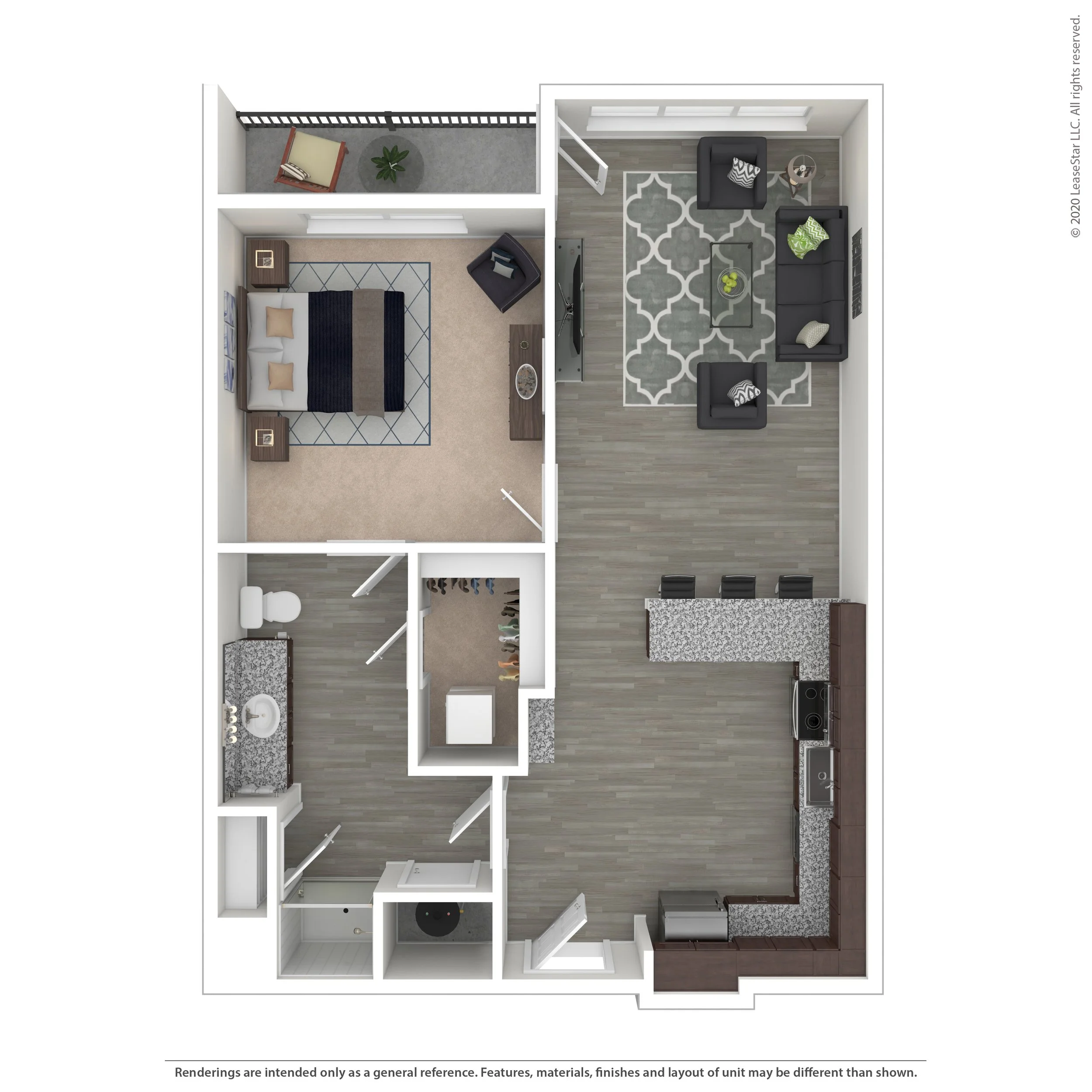 The Woodland
1 Bed | 1 Bath | 638 Sq. Ft. Starting at $1,550