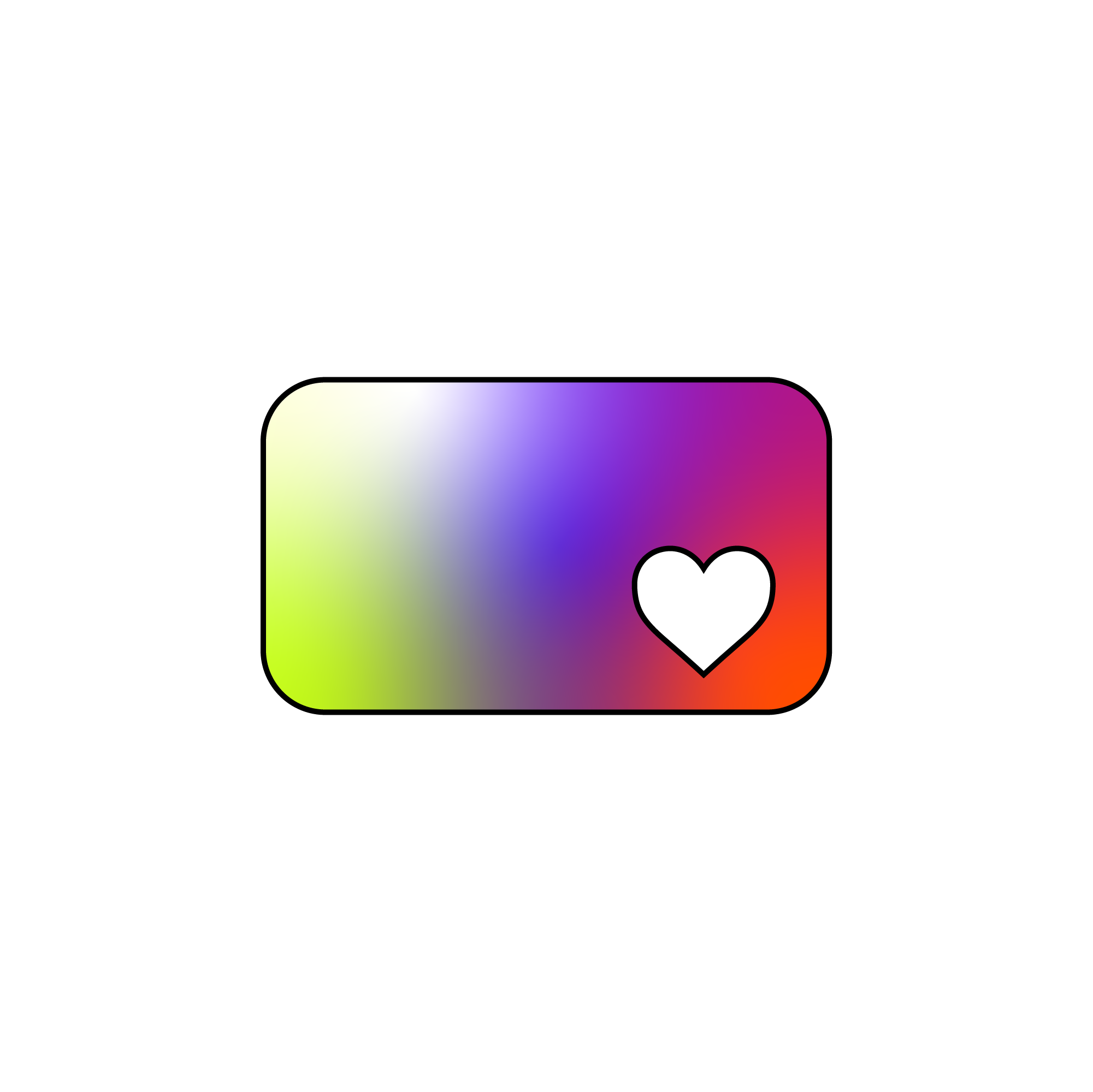 Colorful gradient squares with a white heart in the bottom right corner.