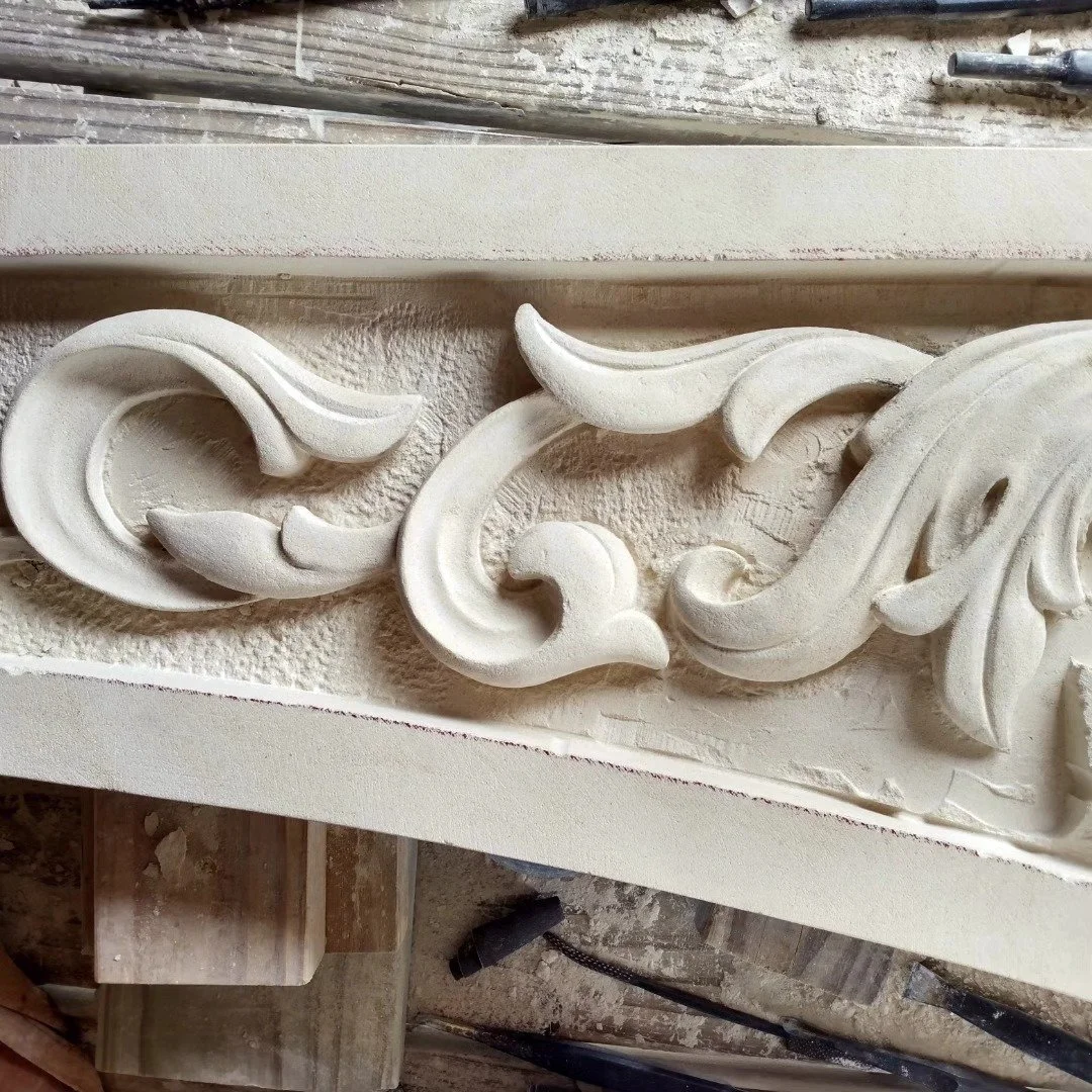 A couple of progress photos for a project I'm currently working on.  #handcrafted #stonecarving #Texas #limestone