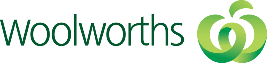 Woolworths logo featuring the company name in green text and a stylized green apple icon.