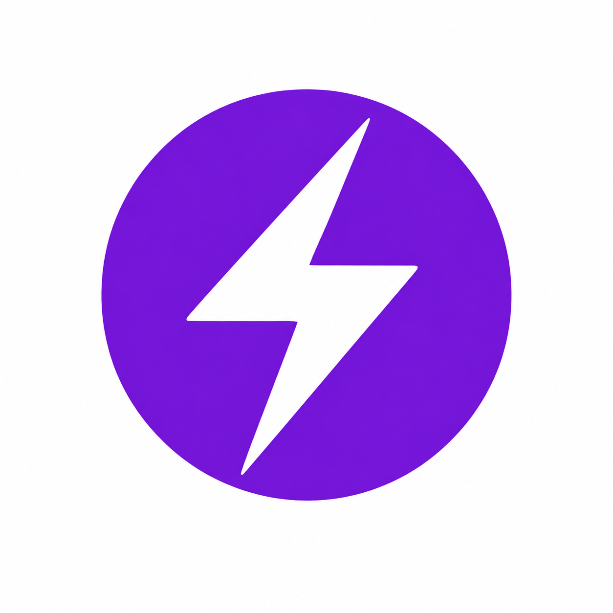 Purple circle with a white lightning bolt symbol in the center.