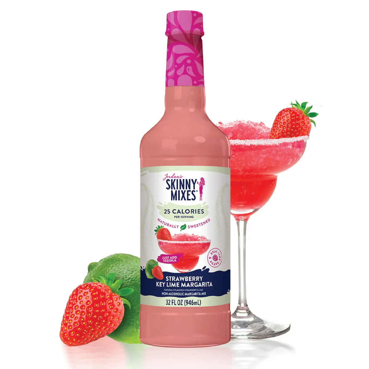Jordan's Skinny Mixes Strawberry Key Lime Margarita 32oz