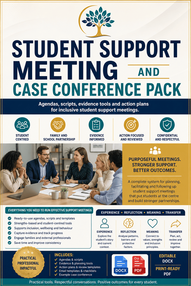 'Student Support Meeting and Case Conference Pack' poster