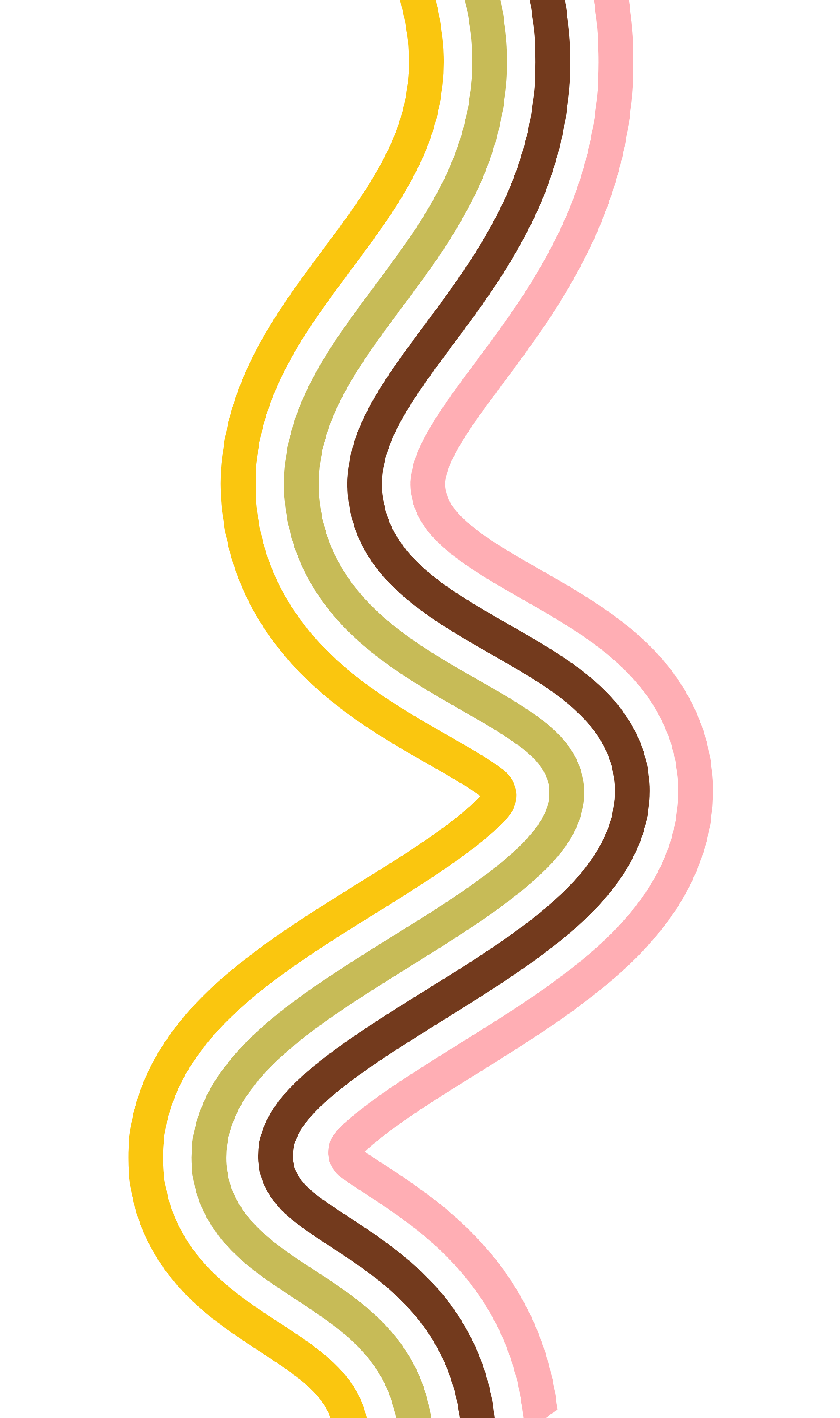 Colorful wavy lines in yellow, green, brown, and pink.