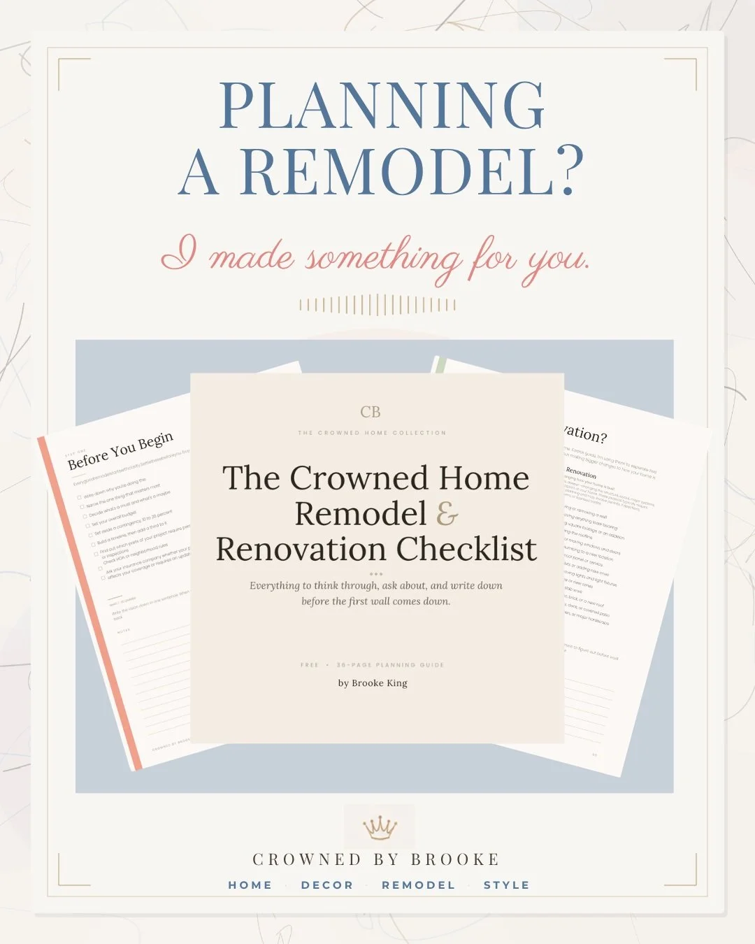 Planning a Remodel? I Made Something for You 🤍

We&rsquo;re on renovation #4, and there are so many things I wish I had known before our first one.

The questions to ask before hiring a contractor.
The decisions that need to be made earlier than you