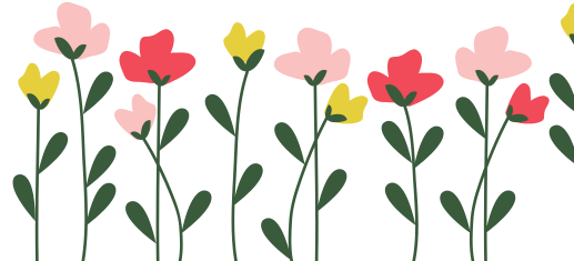 Playful florals, inviting, colorful, whimsical