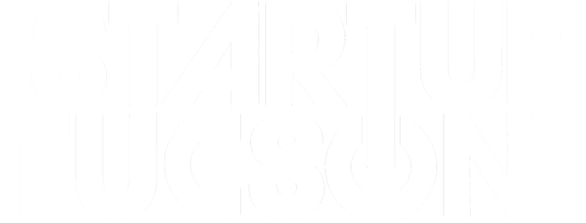 Graphic text saying 'STARTUP TUCSON' in bold, capital letters, with a black background and white letters.