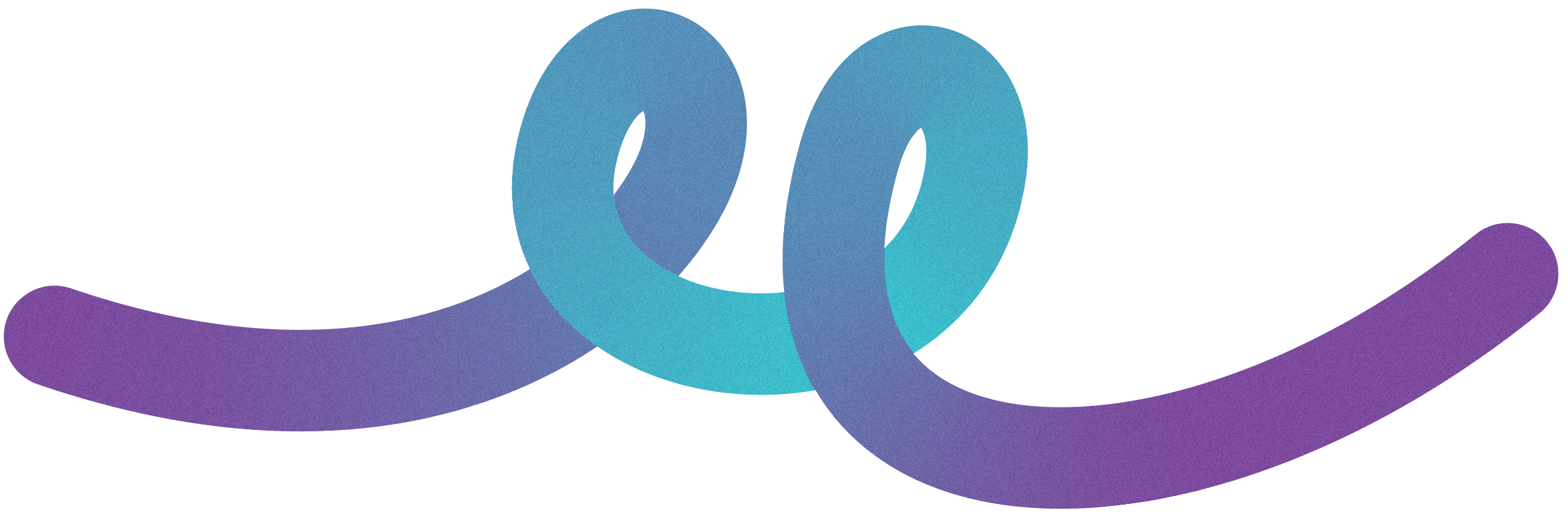 Stylized squiggle line in blue shades and purple.