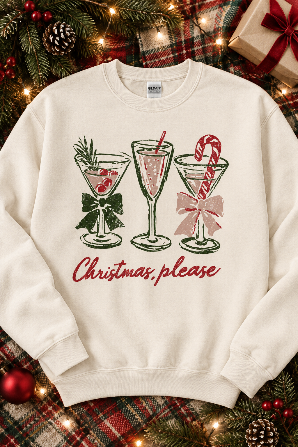 Gildan Softstyle Christmas Please Crewneck