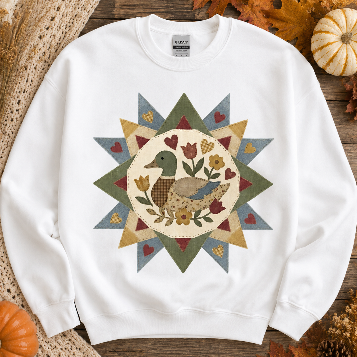Gildan Quilted Duck Crewneck
