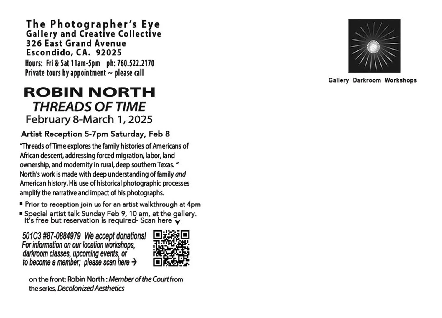 Robin North: Threads of Time at The Photographer’s Eye Gallery