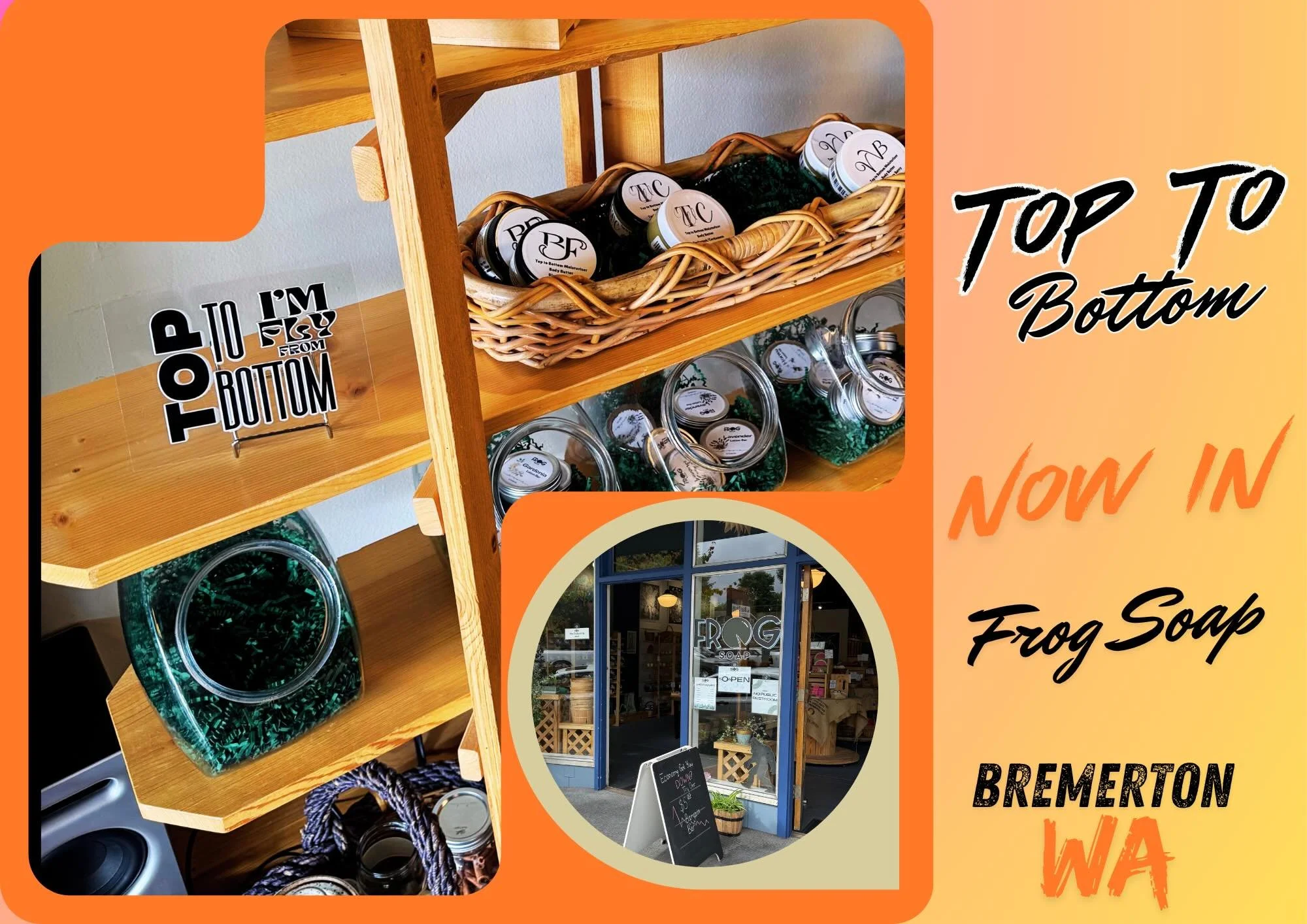 God has blessed our product Top to Bottom to be in Frog Soap downtown Bremerton, our product is all natural. Thank you Frog Soap for your support. conseleproducts.org