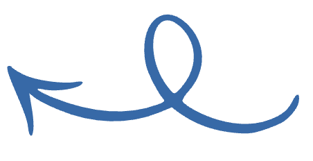 Close-up of hand-drawn blue cursive text that spells "and".