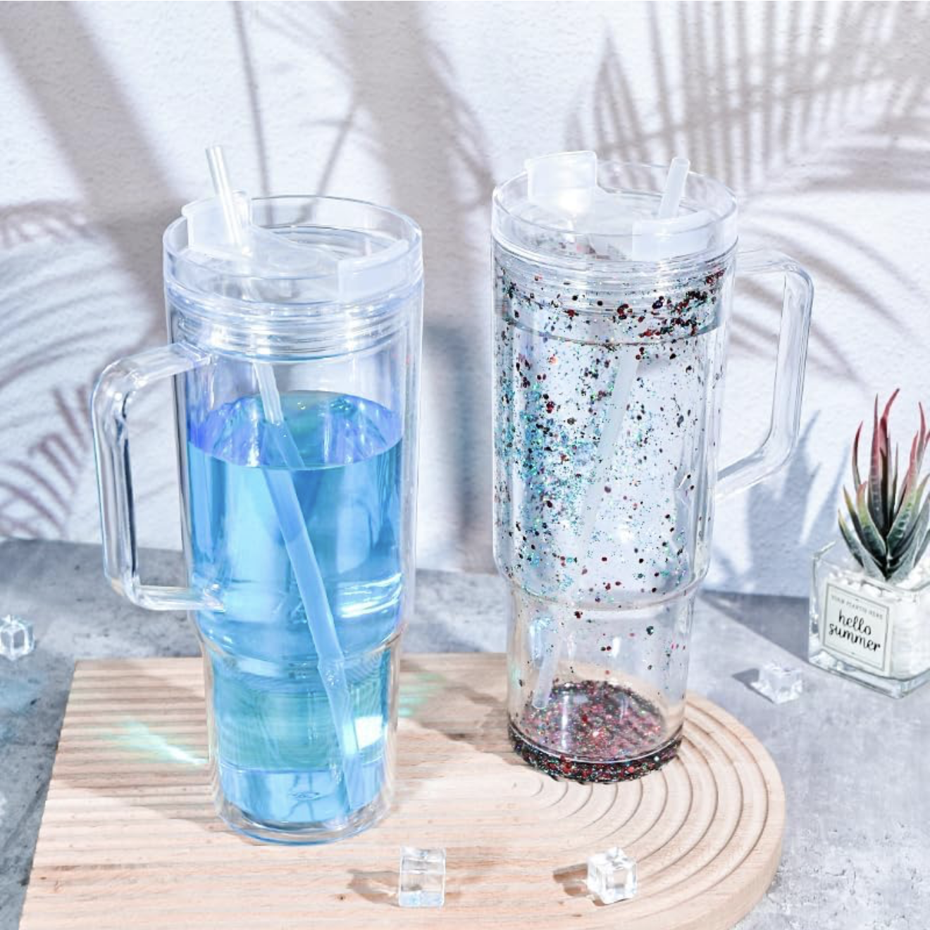 40oz Snow Globe Tumbler with Handle