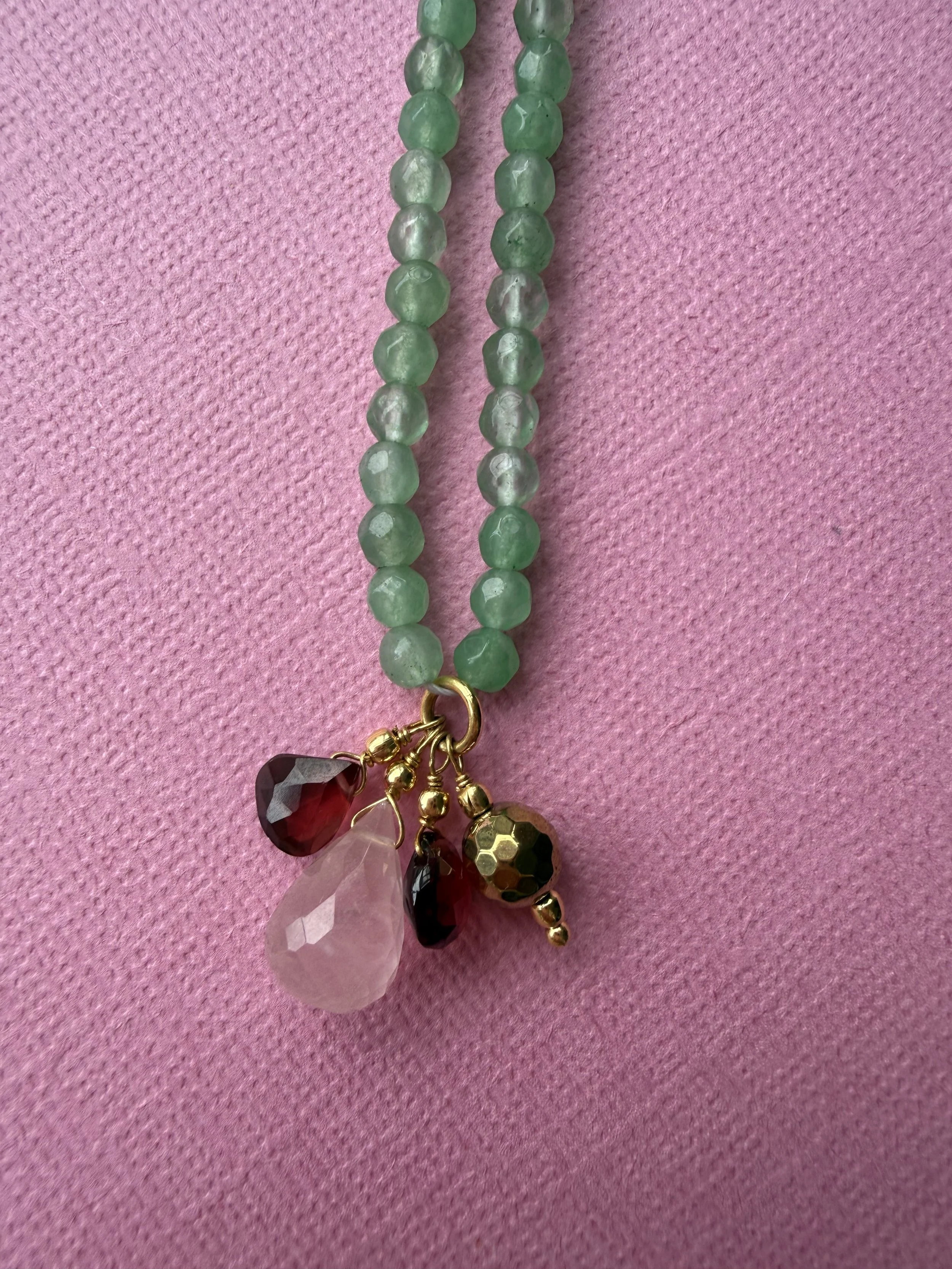 ONE & ONLY Priya Necklace - Green Strawberry Quartz
